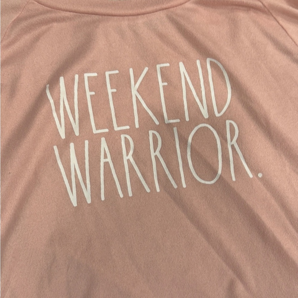 Rae Dunn "Weekend Warrior" Long Sleeve Pajama Set Sz L Soft Sleepwear - Picture 3 of 4